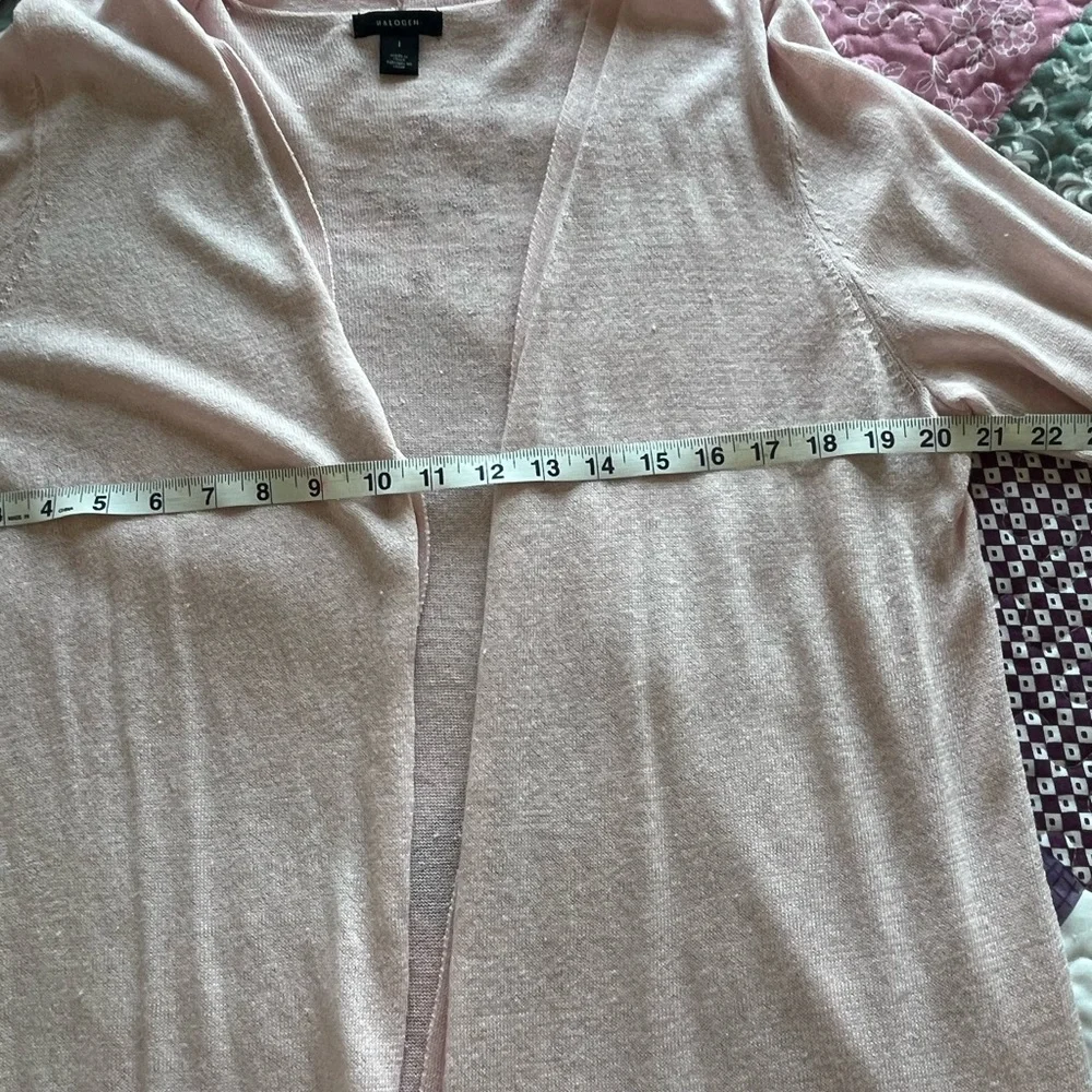 Halogen Linen Blend Open Long Cardigan Women’s Size Large - Picture 9 of 12